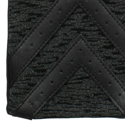 Women's Chevron Spandex Gloves in Black Animal Texture close up on chevron wrist