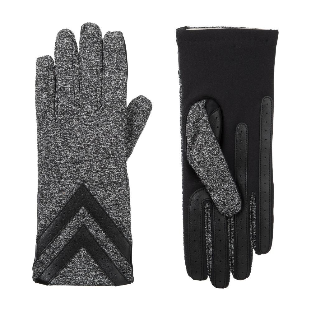 Women's Chevron Spandex Gloves in Black Heather Front and Back