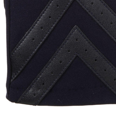 Women's Chevron Spandex Gloves Gloves in Midnight (Dark Navy) Chevron Cuff Detail