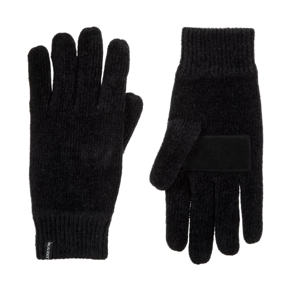 Women's Chenille Gloves with Ultraplush Lining in Black Front and Back