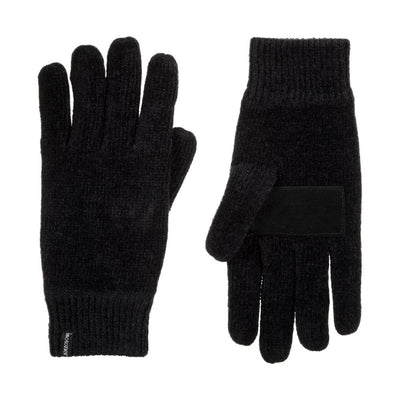 Women's Chenille Gloves with Ultraplush Lining in Black Front and Back