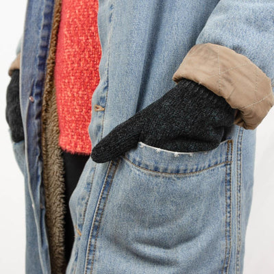 Women's Chenille Gloves with Ultraplush Lining in Black on Model