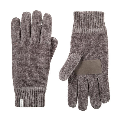 Women's Chenille Gloves with Ultraplush Lining in Chrome Grey Front and Back
