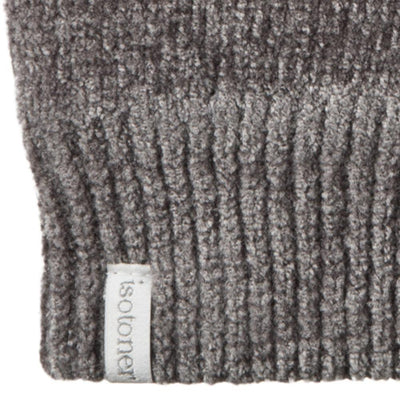 Women's Chenille Gloves with Ultraplush Lining in Chrome Grey Cuff Detail