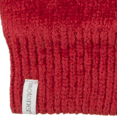 Women's Chenille Gloves with Ultraplush Lining in Really Red Cuff Detail