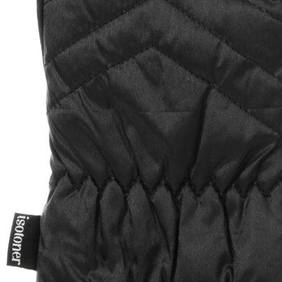 Women's Quilted Gloves with Double Lining in Black Cuff Detail