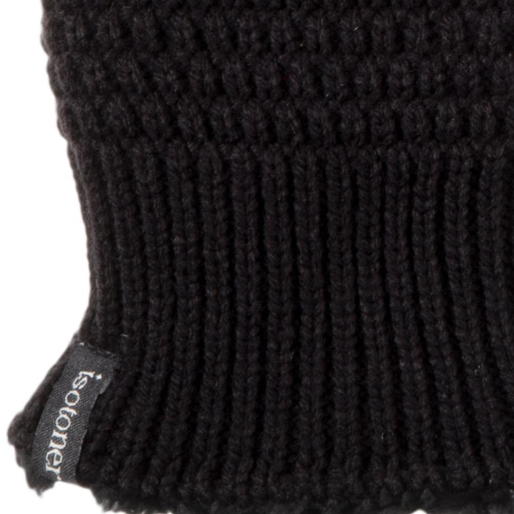 Women's Marled Knit Touchscreen Mittens in Black Cuff Detail
