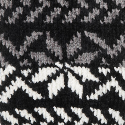 Women's Chenille Snowflake Gloves in Black Details