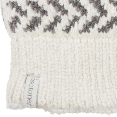 Women's Chenille Snowflake Gloves in Ivory Cuff Details