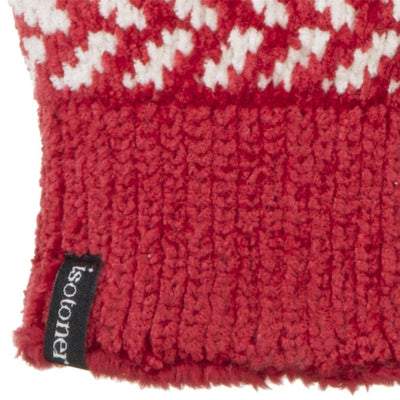 Women's Chenille Snowflake Gloves in Really Red