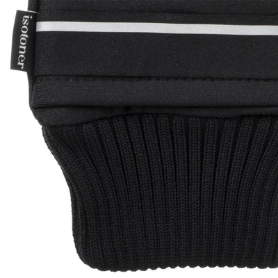 Women's Iridescent Spandex Touchscreen Mittens with Pocket Black Cuff Detail
