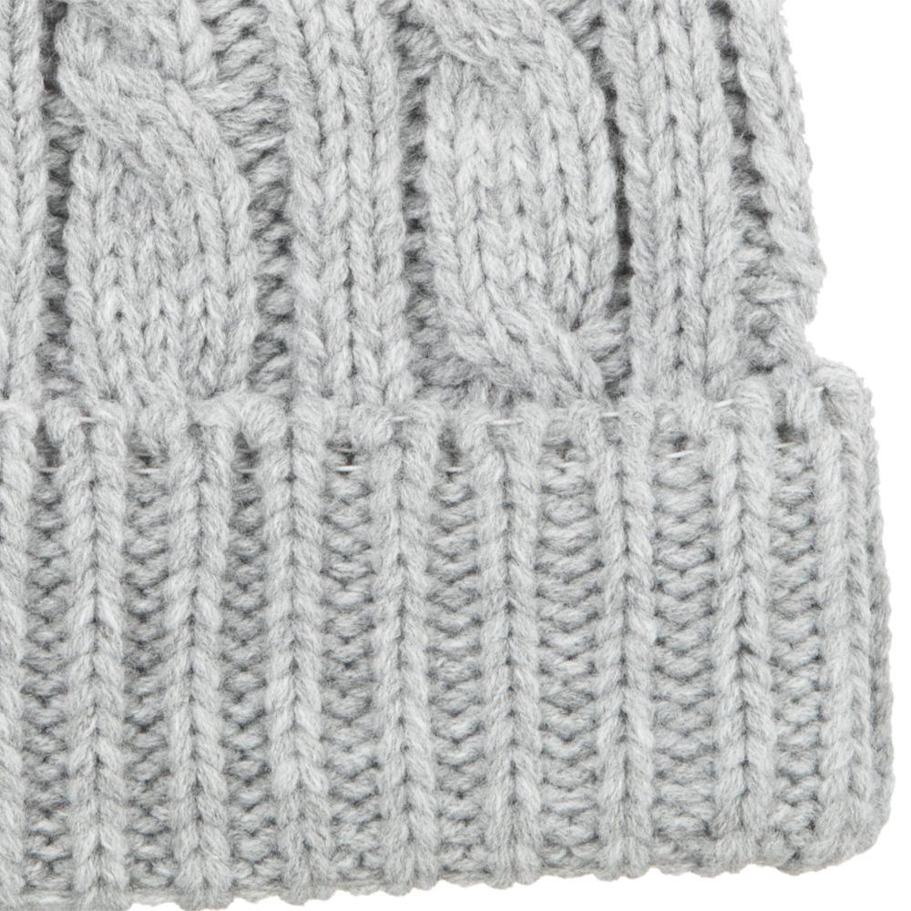Womens soft knit beanie hat in heather closeup