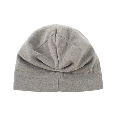 Women's Lined Recycled Fleece Beanie with Ruched Back in Heather view from the back