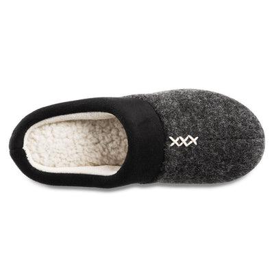 Women's Marisol Microsuede Knit Hoodback Slippers Black Inside Top view