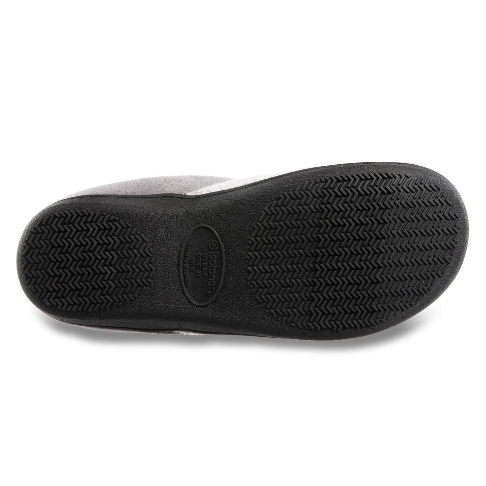 Women's Marisol Microsuede Knit Hoodback Slippers in Heather Grey Bottom Sole Tread
