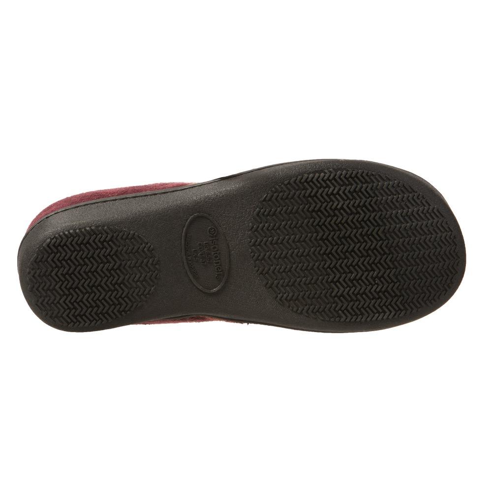 Women's Marisol Microsuede Knit Hoodback Slippers in Henna (Maroon) Bottom Sole Tread