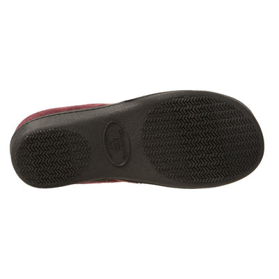 Women's Marisol Microsuede Knit Hoodback Slippers in Henna (Maroon) Bottom Sole Tread