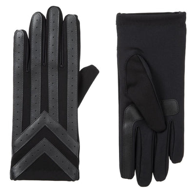 Men's Heritage Woven Applique Chevron Gloves in Charcoal Front and Back