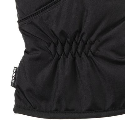 Men's Insulated Pieced Glove in Black close up on gathered wrist detail