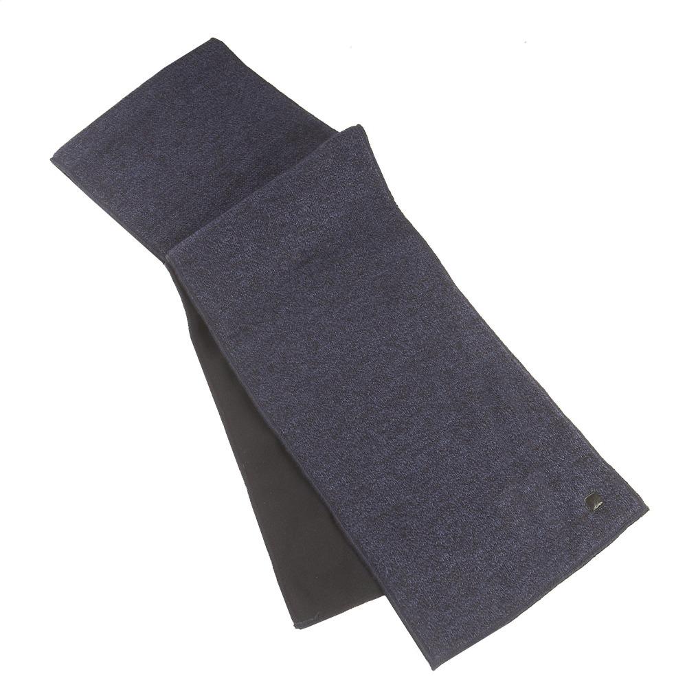 Mens solid knit scarf with fleece lining in charcoal