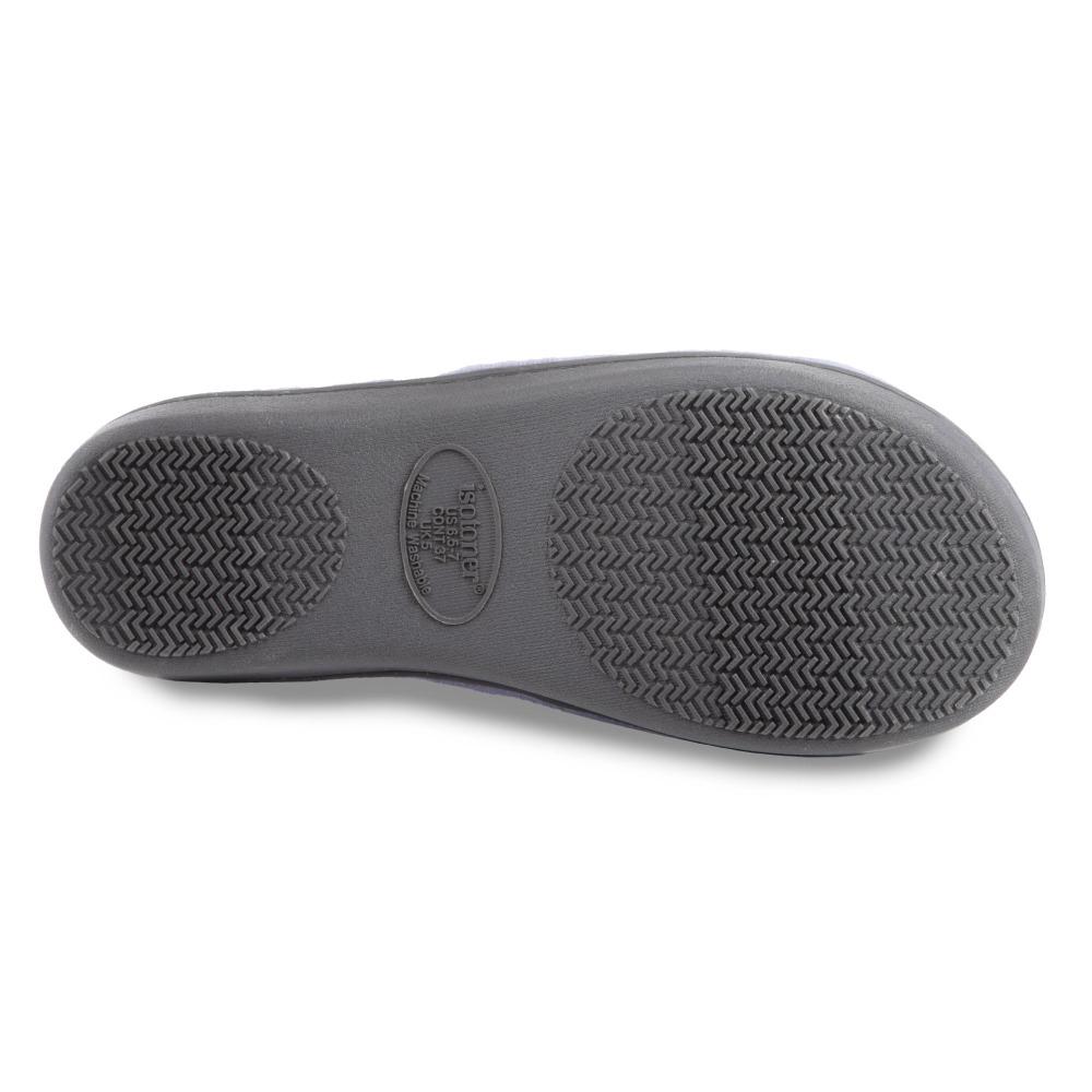 Women's Microterry Jenna Slide Slippers in Periwinkle Bottom Sole View