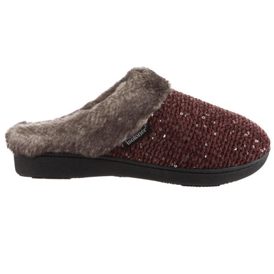 Women's Sequined Sweater Knit Hoodback Slippers Ewe 5