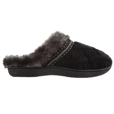 Women's Knit Tessa Hoodback Slippers in Black Profile