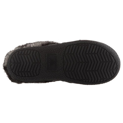 Women's Knit Tessa Hoodback Slippers in Black Bottom Sole Tread