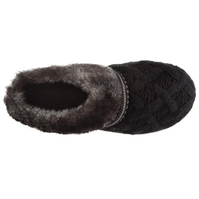 Women's Knit Tessa Hoodback Slippers in Black Inside Top View