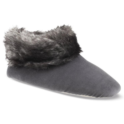 Women's Stretch Velour Sabrine Bootie Slippers in Mineral Right Angled View