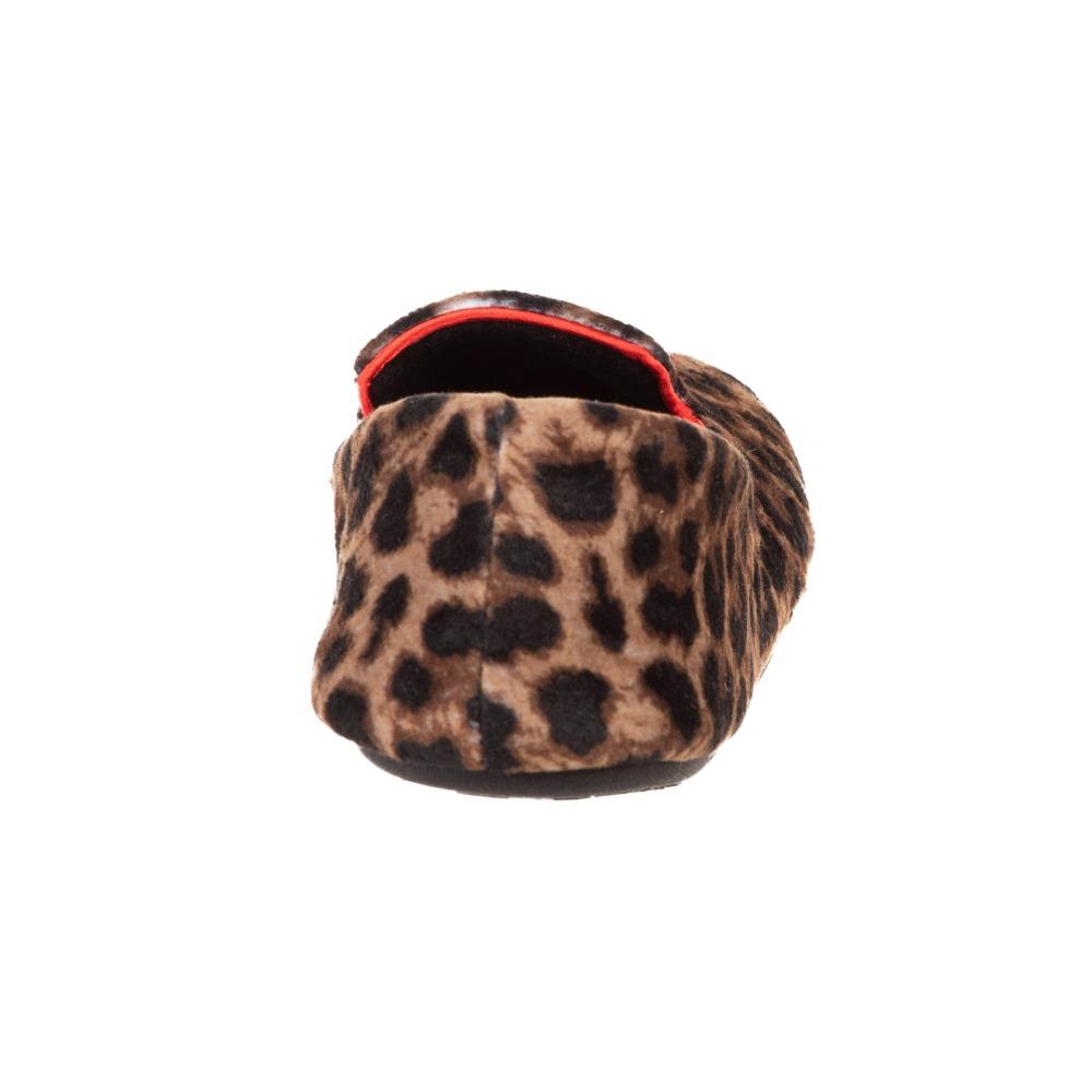 Women's Velour Conversational Smoking Slippers Cheetah Back Heel