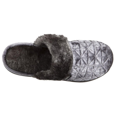 Women's Crushed Velour Stephanie Clog Slippers in Mineral Inside Top View