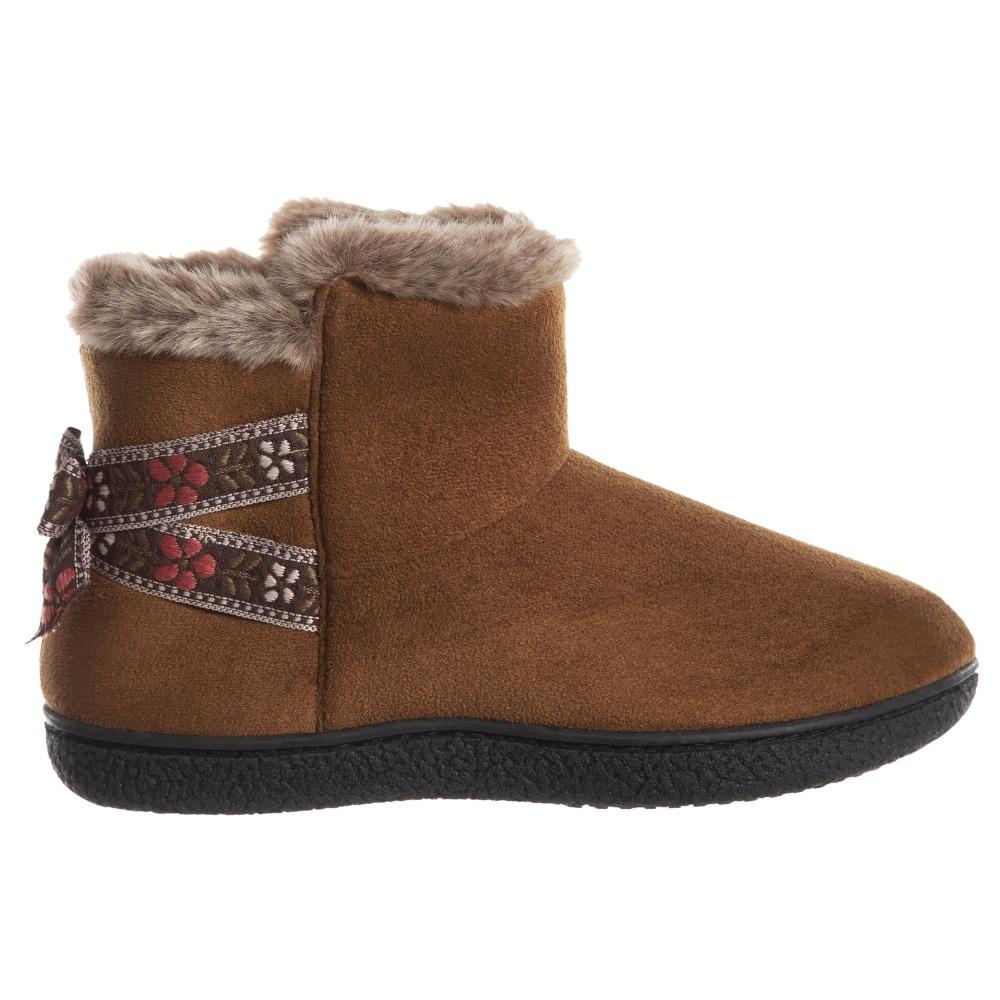 Women's Nora Microsuede Boot Slippers Cognac Profile