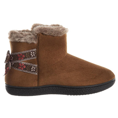 Women's Nora Microsuede Boot Slippers Cognac Profile