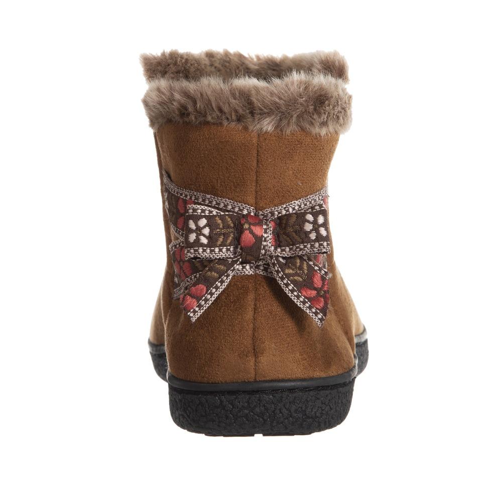 Women's Nora Microsuede Boot Slippers Cognac Back Heel