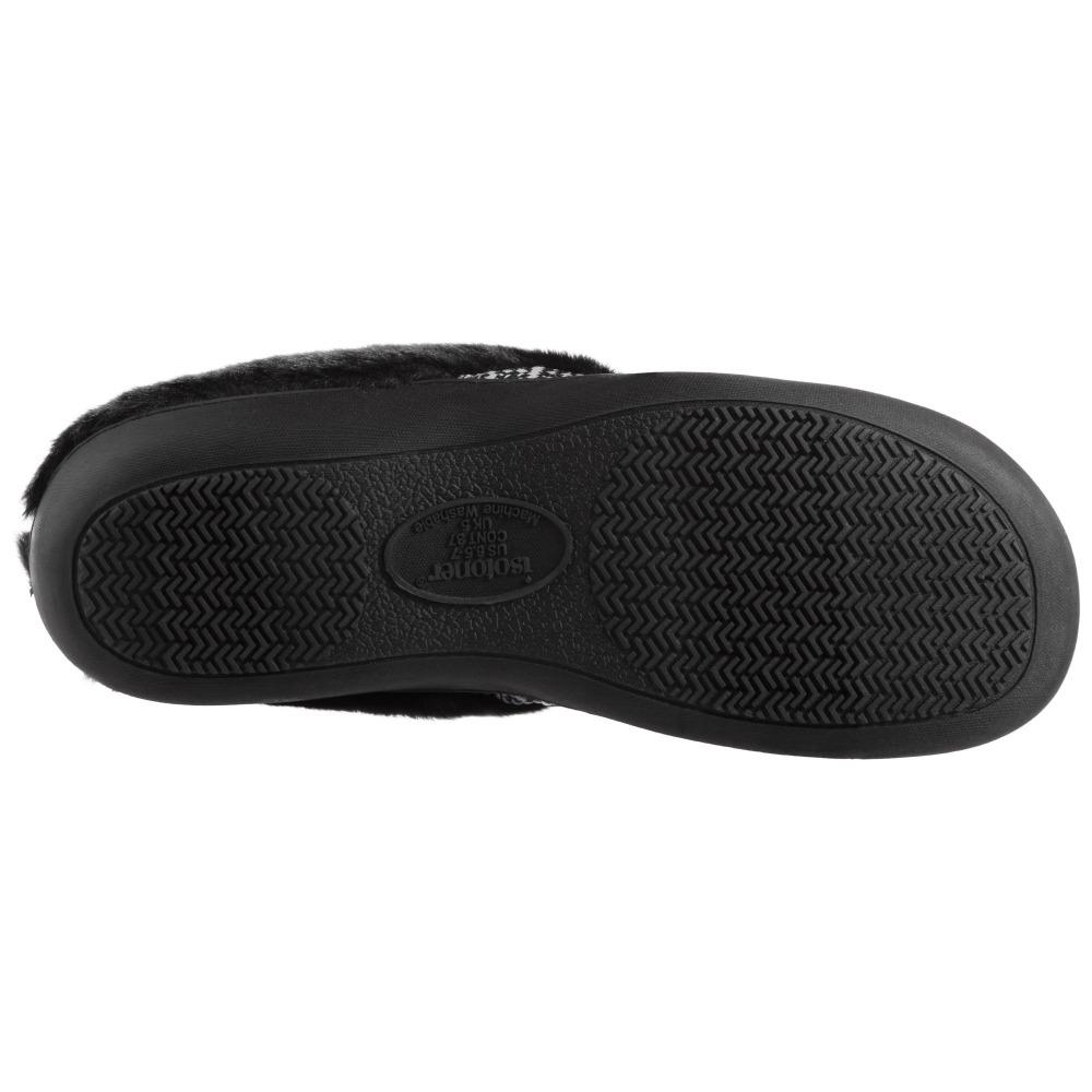 Women's Basil Microsuede Hoodback Slippers Black Bottom Sole Tread