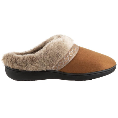 Women's Basil Microsuede Hoodback Slippers Cognac Profile