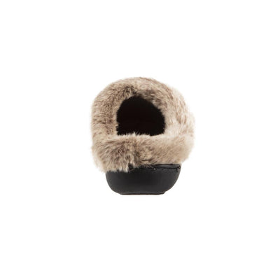 Women's Microsuede Basil Hoodback Slippers in Cognac Back Heel