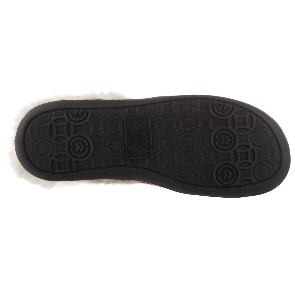 Women's Sweater Knit Novelty Clog Slippers Oatmeal Bonjour/Hello Bottom Sole Tread
