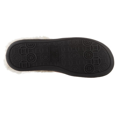 Women's Sweater Knit Novelty Clog Slippers Oatmeal Bonjour/Hello Bottom Sole Tread