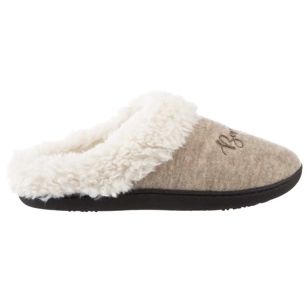 Women's Sweater Knit Novelty Clog Slippers Oatmeal Bonjour/Hello Profile