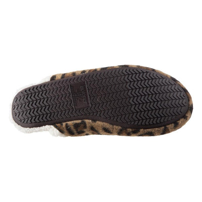 Women's Alex Microsuede Scuff Slippers in Buckskin (Cheetah Print) Bottom Sole Tread