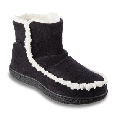 Women's Microsuede Alex Boot Slippers in Black Right Angled View