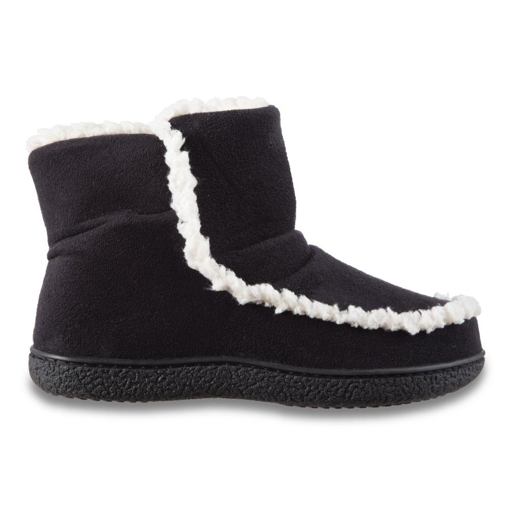 Women's Microsuede Alex Boot Slippers in Black Profile