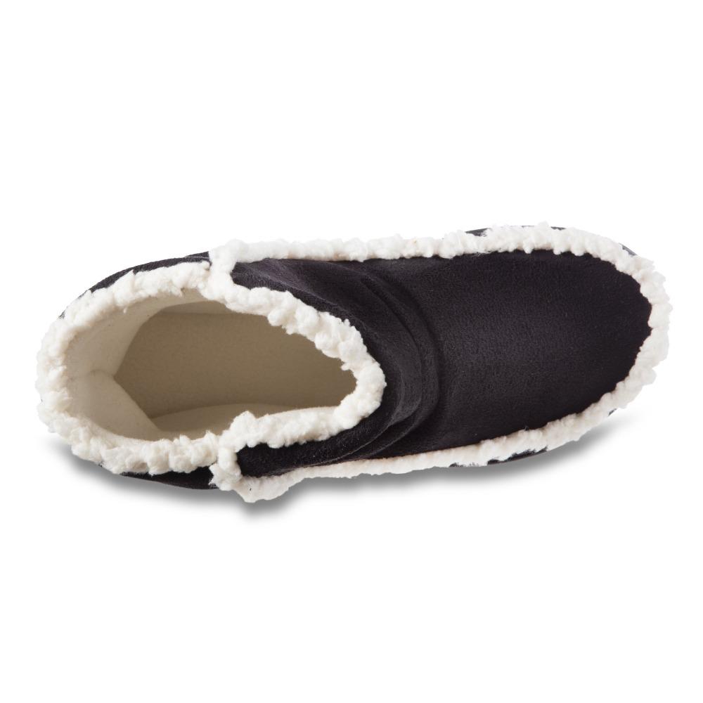 Women's Microsuede Alex Boot Slippers in Black Inside Top View