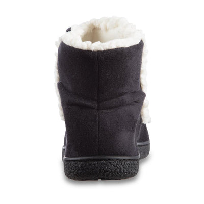 Women's Microsuede Alex Boot Slippers in Black Back Heel
