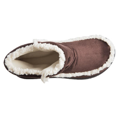 Women's Microsuede Alex Boot Slippers in Dark Chocolate Inside Top View
