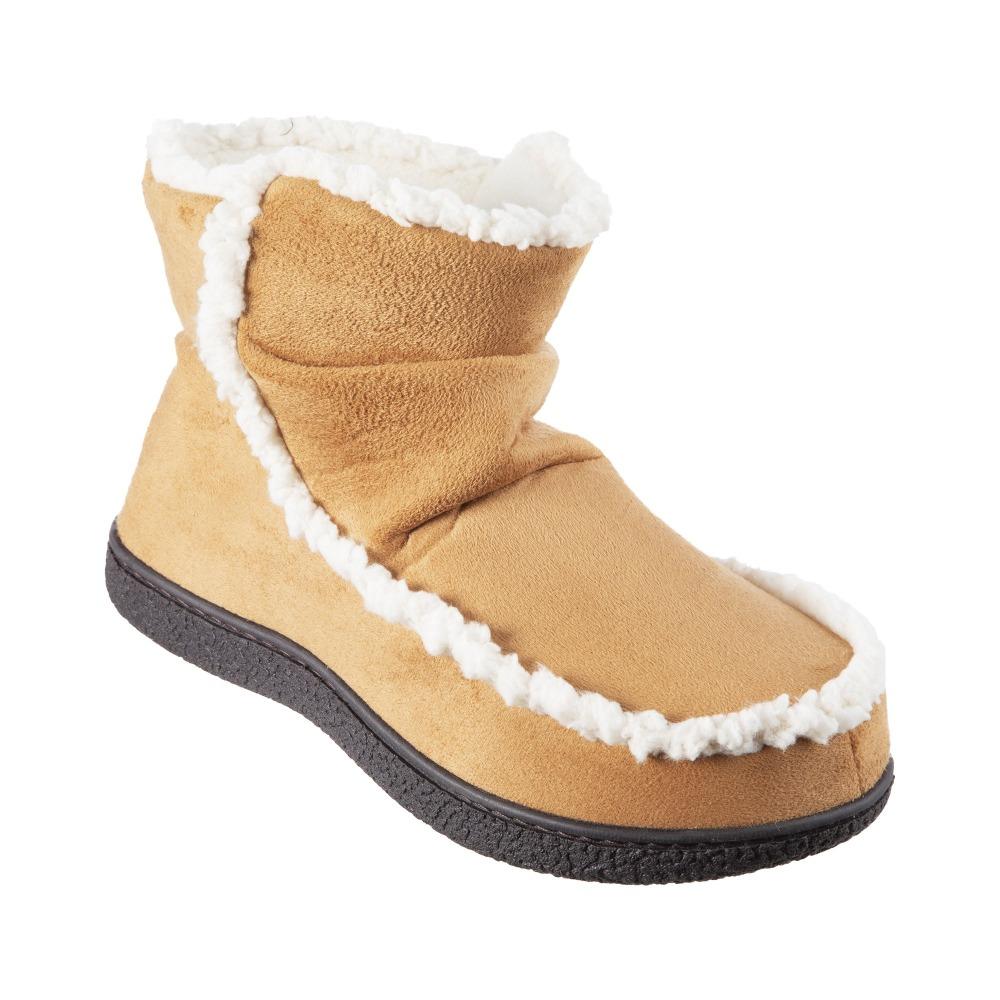 Women's Microsuede Alex Boot Slippers in Buckskin Right Angled View