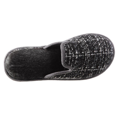 Women's Tweed Kaitlyn Scuff Slippers in Black Inside Top View