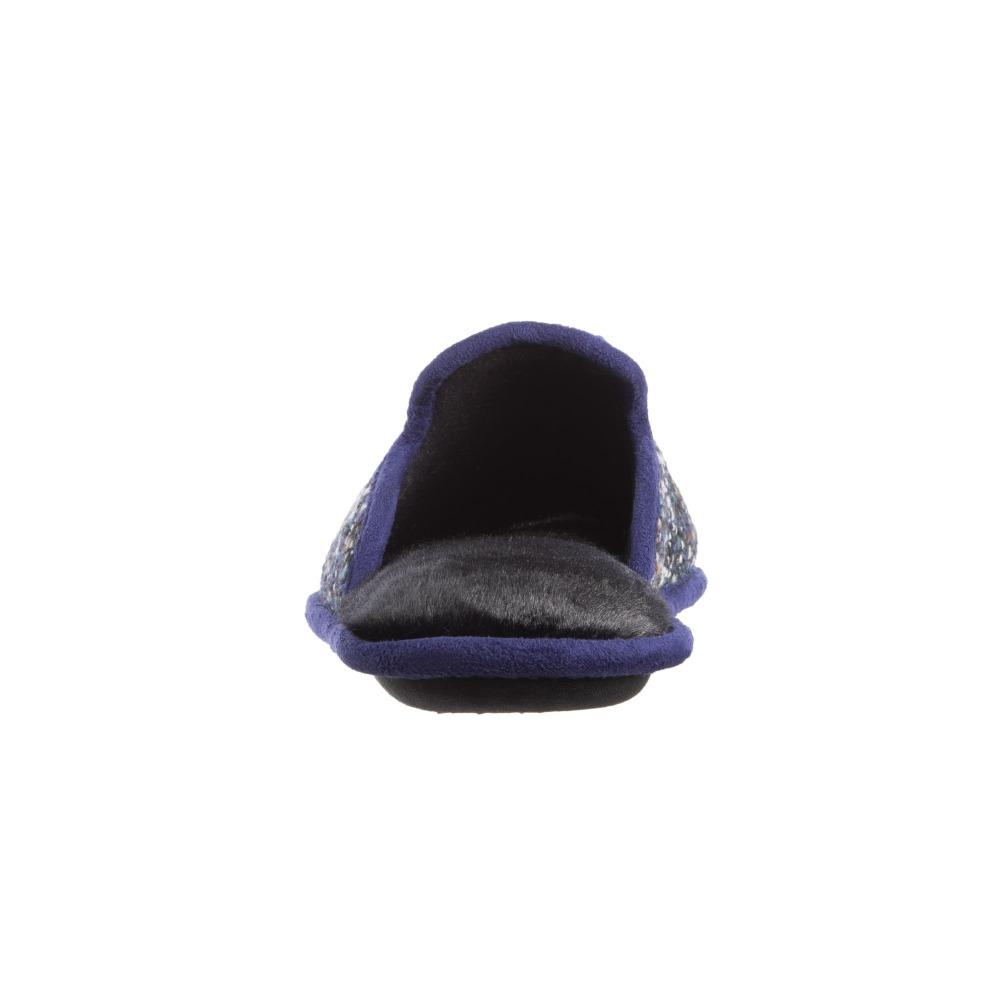 Women's Tweed Kaitlyn Scuff Slippers in Steele Blue Back Heel